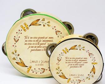 Tamburello segnaposto bomboniera gadget