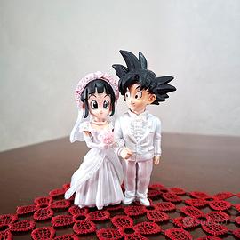 dragon ball figure goku e chichi sposi cake topper