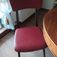 Sedia Vintage in legno e ferro con ecopelle 