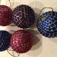 Palle Natalizie a mosaico in plastica colorate