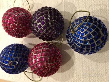 Palle Natalizie a mosaico in plastica colorate