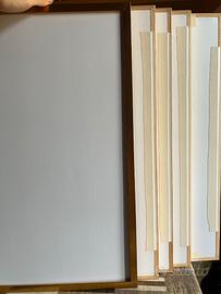 5x Cornice moderna rettangolare legno oro 38x56