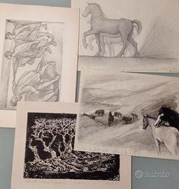 LOTTO DI 21 INCISIONI E DISEGNI ANNI “50/60 /205