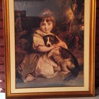 Quadro bambina con cane
