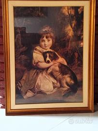 Quadro bambina con cane
