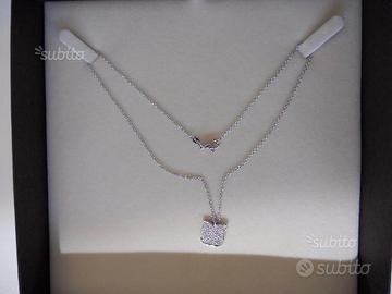 Girocollo Uno-A-Erre in oro bianco e brillanti