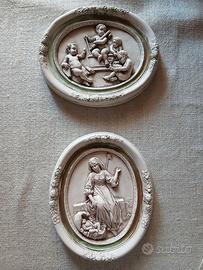 Coppia bassorilievi vintage stile classico