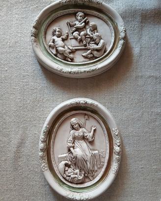 Coppia bassorilievi vintage stile classico