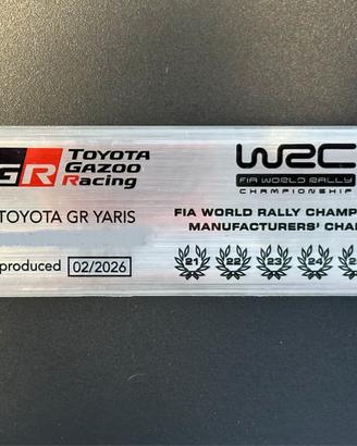 Targehtta alluminio GR Yaris 6th WRC - modello VIN