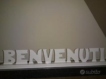 Centrotavola Targa in legno scritta benvenuti