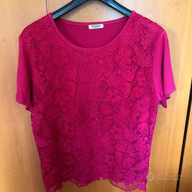 T-SHIRT rosa lampone Tg 50