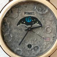 Raro Fossil Luna Orologio Vintage Moon Landing+box