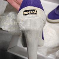 Scarpe in tessuto Superga con tacco 