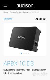 Audison apbx 10 DS subwoofer