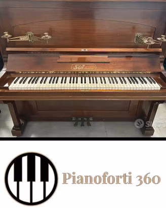 Pianoforte made in italy (TRIESTE) con candelabri