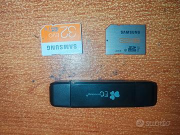 adattatore più 2 Schede SD 32gb