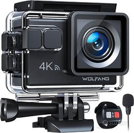 WOLFANG Action Cam GA100 4K 30FPS, 20MP WiFi PC Ca