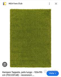 Tappeto a pelo lungo verde Ikea