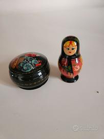 scatola russa laccata+portafilo da viaggio 
