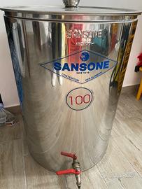 Fusto acciaio inox con rubinetto da 100 L