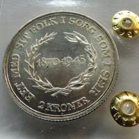 Moneta argento danimarca 1945 - 2 kroner - fdc