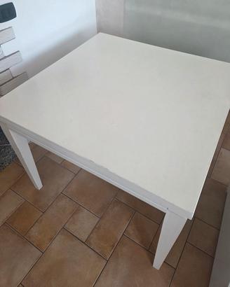 TAVOLO DA SOGGIORNO BIANCO 100X100 ALLUNGABILE