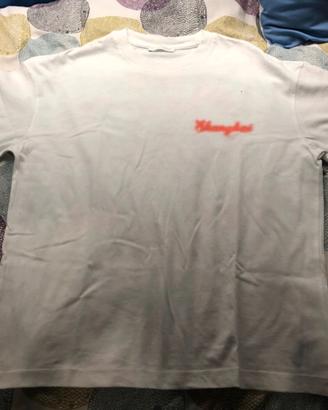 maglietta bianca con stampa arancione