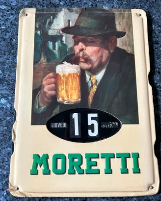 Calendario perpetuo Birra Moretti anni 70