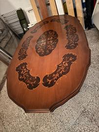 Tavolo ovale intarsiato in radica-eleganza classic