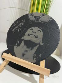 Piatto/quadro inciso a laser maradona pezzo unico