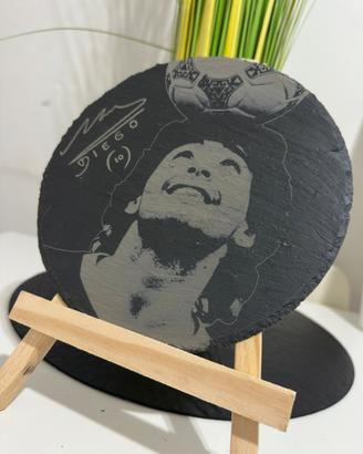 Piatto/quadro inciso a laser maradona pezzo unico