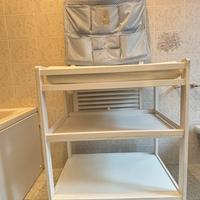 Fascitoio in legno robusto doppio ripiano