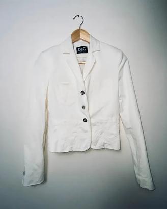 D&G Blazer vintage Bianco panna tasche Frontali 40
