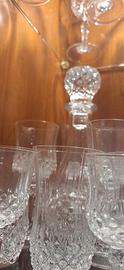 36 bicchieri vetro cristallino caraffa e bottiglia