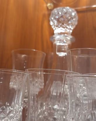 36 bicchieri vetro cristallino caraffa e bottiglia