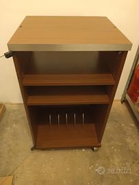 mobiletto porta vinili e stereo con ruote