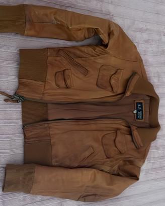 Giubbino vera pelle vintage donna Armani Jeans