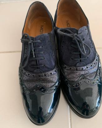Scarpe stringate donna nere lucide – taglia 40