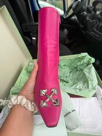 Off-White Virgil Abloh Pink Arrow Boots