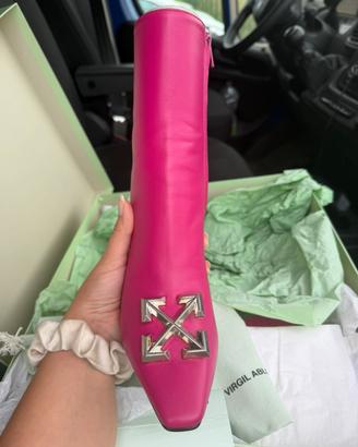 Off-White Virgil Abloh Pink Arrow Boots