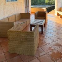 Divano sezionale Rattan Unopiu con due poltrone