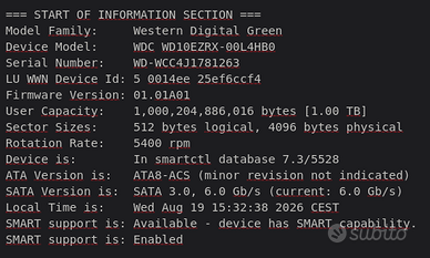 HD 3,5" 1TB MECCANICO WD