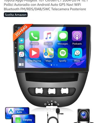 stereo per Toyota Aygo Peugeot 107 Citroën C1
