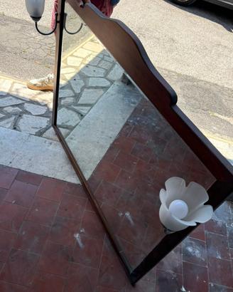 Specchiera in legno massello con due applique