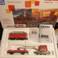 Marklin H0 AC 44752  tre carri con gru pompieri