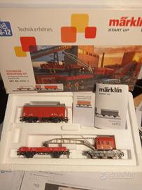 Marklin H0 AC 44752  tre carri con gru pompieri