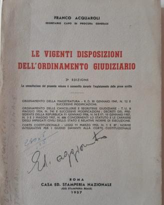 Libro sull' "ordinamento giudiziario" - 1959