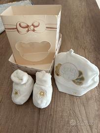 Set neonato THUN originale-Cappellino e scarpine
