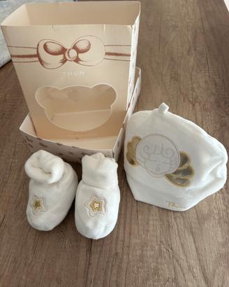 Set neonato THUN originale-Cappellino e scarpine