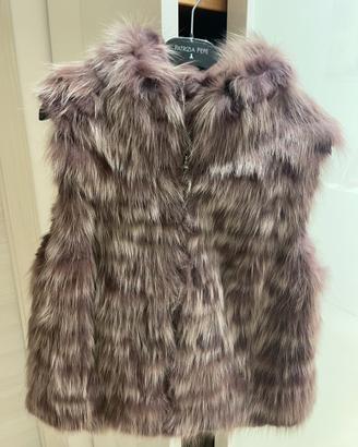 Smanicato gilet pelliccia volpe